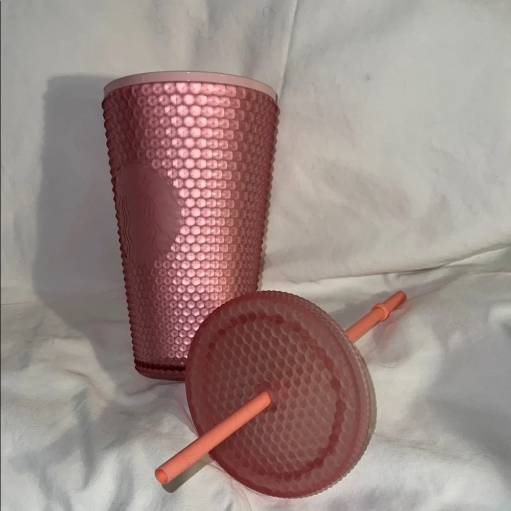 Starbucks 2022 Soft Touch Pink Lemonade Jelly Studded Cold 16oz Tumbler NWT
